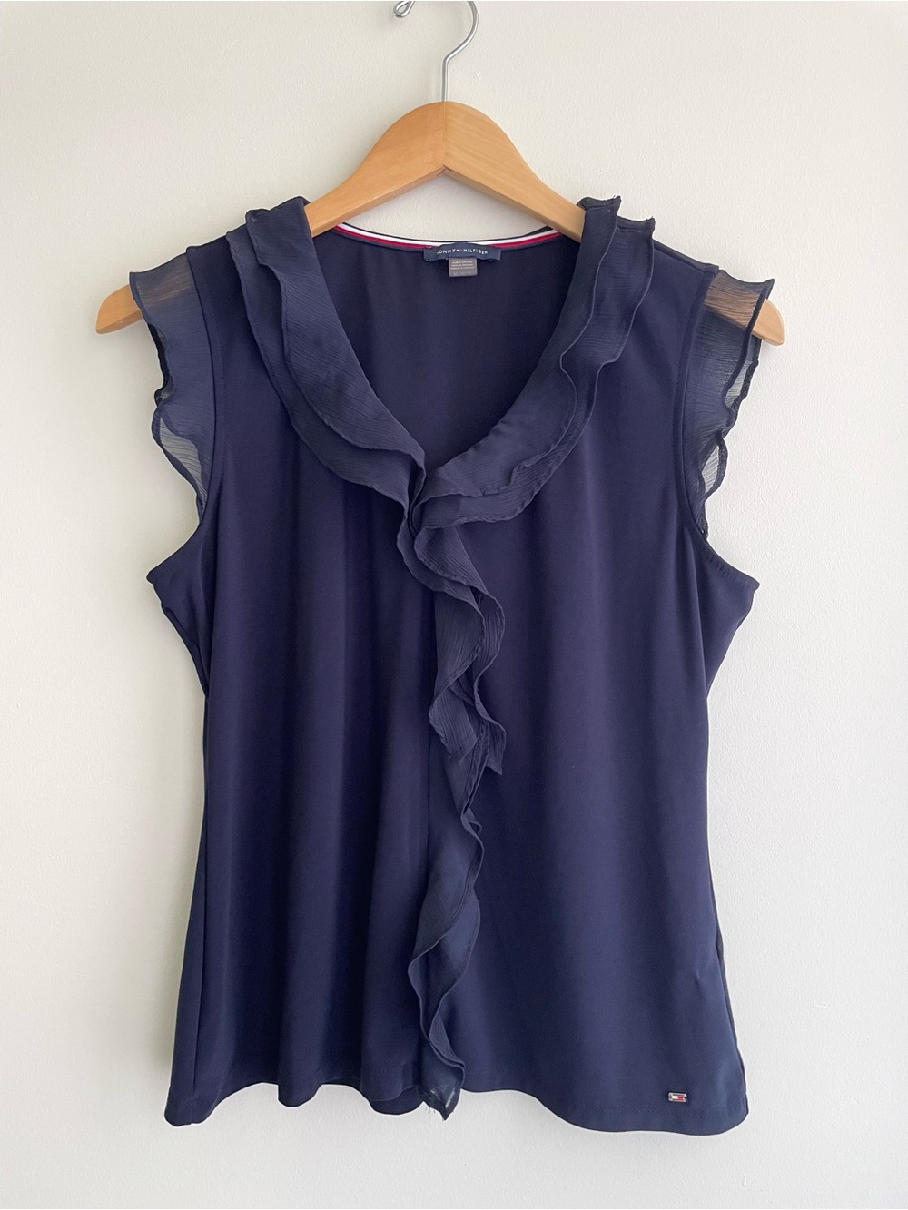 Tommy Hilfiger Navy Ruffle Sleeveless Camisole